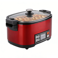 6.5L/1300W 자동 밥솥 논스틱 알루미늄 내솥 스테인리스 스틸 외장 기계식 타이머 제어 다기능
