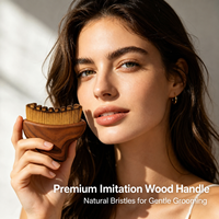 Sikat Wajah Crescent Lymphatic untuk Pijat Drainase Kontur, Bulu Sintetis, Gagang Plastik Ergonomis, Alat Kecantikan, Grosir Tersedia