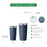 Gobelet isotherme en acier inoxydable personnalisé, vente en gros, mug à café de voyage, 10 oz, 20 oz, thermos, tasse à boisson, gobelet chaud et froid
