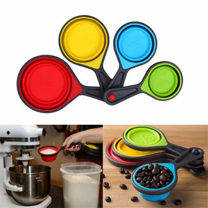 4-teiliges <span class=keywords><strong>Set</strong></span> Messlöffel, Faltbare Messlöffel-<span class=keywords><strong>Set</strong></span>, Kaffee-Zucker-Schöpflöffel, Backen-Kochen-Küche Silikon-Messlöffel-Werkzeug - Product Image 6