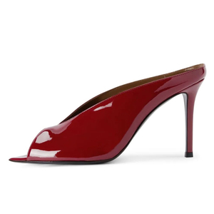 Sandali da Donna in Pelle Verniciata con Punta Aperta, Tacco a Spillo, Taglio a V, Minimalisti, Personalizzabili OEM - Product Image 2