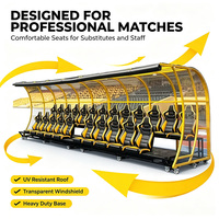 Abri pour équipe de football de qualité professionnelle avec bancs ergonomiques, banc de réserves 24 places pour matchs à petits terrains, directement de l'usine