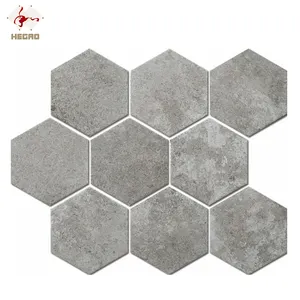 고품질 육각형 벽과 지면을 위한 광택이 없는 완성되는 회색 색깔 사기그릇 모자이크