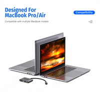 Adaptateur plug & play OEM & ODM Forida 3 en 1 avec USB-C vers HDMI & USB 3.2 avec 100W PD s'applique aux MacBooks