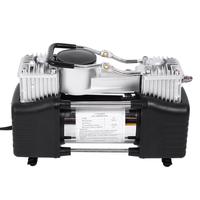 Compresseur d'air électrique portable double cylindre pour pneus de voiture, kit d'outils robuste 12V 150 PSI noir universel