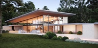 Mini-villa préfabriquée moderne, compacte et efficace en panneaux sandwich 3D, en acier galvanisé, pour petits terrains et maisons d'hôtes