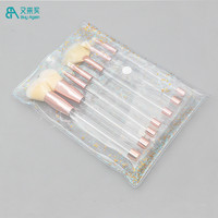 Ensembles d'outils de maquillage en gros filles cadeau ensemble d'idées 7 pièces clair transparent manche vide pinceaux de maquillage bricolage maquillage pinceau ensemble