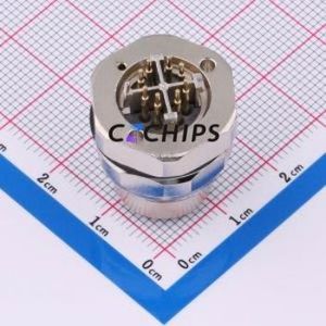 C12B-FSX-RM-8-SH Circular (Cable) Connector Through hole Component (THT) Connector M12 8P Female Straight - Product Image 2