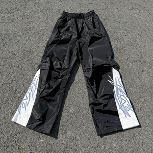 Custom Baggy <strong>Oversized</strong> <strong>Jogger</strong> Screen Printing Windbreaker Men Nylon Pants Sweatpants Embroidery Embroidery Track Pants Men's - Product Image 1