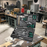 AE-S132 132 pièces 1/4 ''& 3/8'' & 1/2 ''Turbine réparation ensemble clé pince ensemble d'outils pour la maison