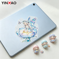 Autocollants en vinyle holographiques personnalisés en forme d'étoile, découpés sur mesure, imperméables, mignons, de style dessin animé, pour scrapbooking, journal, bouteille d'eau