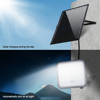 KCD Boîtier en aluminium pour parking Projecteur solaire commercial grand angle 2400lm 200W 300W 500W 1000W Projecteur solaire étanche