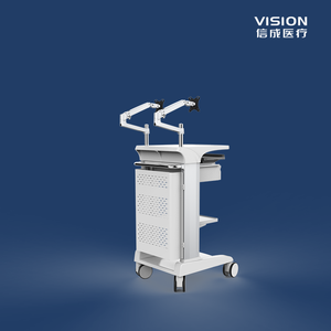 Hot-bán 4-Tier kim loại di động máy trạm giỏ hàng với màn hình gắn kết bệnh viện & phòng khám y tế nội soi lưu trữ xe - Product Image 4