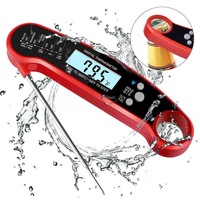Termometer Daging Digital Instant Read IP67 Tahan Air dengan Layar LCD Akurasi 0.1 Pembuka Botol Magnetik untuk Memasak & BBQ