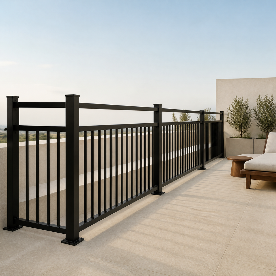 Aluminum Stair Railing System DIY No Welding Pipe Railing Kit Custom ...