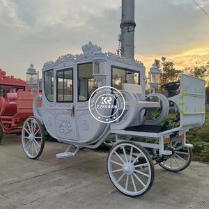 Carruaje de Caballos de Oro Blanco Estilo Real para Bodas, Elegante Carruaje para Bodas Indias, Buggy de Princesa para Familias Reales - Product Image 4