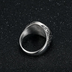 Vintage Punk Style Jewelry <b>Titanium</b> Steel Polished Arabic Double Knife Stainless Steel Men's <b>Ring</b> - Product Image 2