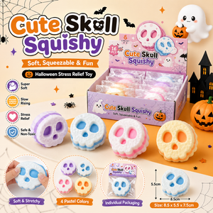 Juguete Sensorial de Calavera de Halloween, Suave, de TPR Mochi, Envuelto Individualmente para Rellenar Bolsas de Regalo, Alivio de la Ansiedad y el Estrés - Product Image 6