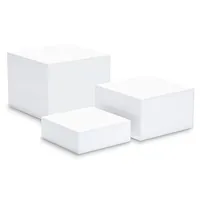 Set of 3- Acrylic Cube Display Nesting Risers, Hollow Bottoms, Frosted  Translucent Finish (ACCUBEPF)