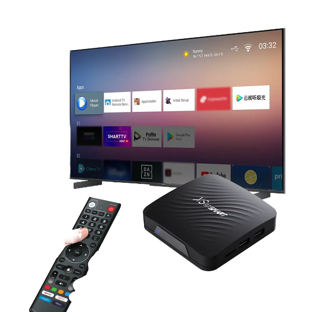 Nhà Máy Giá thấp xs97 thông minh tv box với Amlogic s905y4 4GB RAM 32GB Rom Android 11 4k IPTV HD & Wifi các tính năng