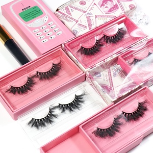 Vente en gros bo&icirc;te d'emballage de cils personnalis&eacute;s sans cruaut&eacute; naturelle moelleux faux 25mm fournisseur de cils de <strong>vison</strong> 3D - Product Image 1