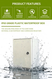 Caja de Distribución de Fibra de Vidrio <span class=keywords><strong>SMC</strong></span> IP65 de 400*400*200MM, Resistente a la Corrosión, Lista para Riel DIN, Gabinete para Equipos de Combinación Solar - Product Image 4
