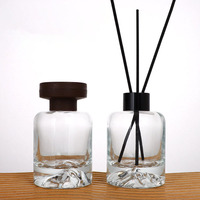 Bouteille diffuseur ronde en verre de luxe moderne, vide, transparente, pour parfum et aromathérapie, 120 ml, estampage à chaud, vente en gros