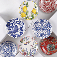 Assiettes individuelles en céramique écologiques de style nordique, diamètre 15,5 cm, motif personnalisé, coffret cadeau de 6 pièces, mariage festif