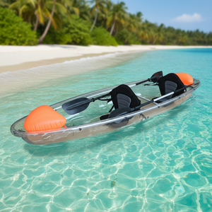 Canoë en plastique à <span class=keywords><strong>2</strong></span> <span class=keywords><strong>places</strong></span>, bateau à rames de tourisme, transparent, à <span class=keywords><strong>2</strong></span> personnes, à rames en PC, cristal, loisirs, vente en gros, kayak de 11 pieds à louer - Product Image 1