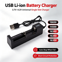 Chargeur de batterie Li-ion USB, sortie 4,2 V, chargeur intelligent universel pour batterie lithium rechargeable 3,7 V 18650 14500 16340 18350