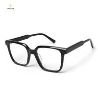 Monture de lunettes carrée unisexe en acétate, légère, à monture complète, solide et durable, avec plaquettes de nez confortables, design classique