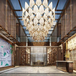 Tùy chỉnh phong cách hiện đại lớn mặt dây chuyền Đèn chùm theo yêu cầu sắt chiếu sáng cho hội trường lớn các sự kiện 3000K 4000K CCT sử dụng trong nhà - Product Image 5