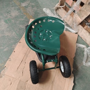 Rolling Garden <strong>Cart</strong> Adjustable Steel 360&deg; Swivel Seat <strong>Cart</strong> Built-in Tool Tray for Outdoor Planting <strong>Weeding</strong> and Yard Maintenance - Product Image 4