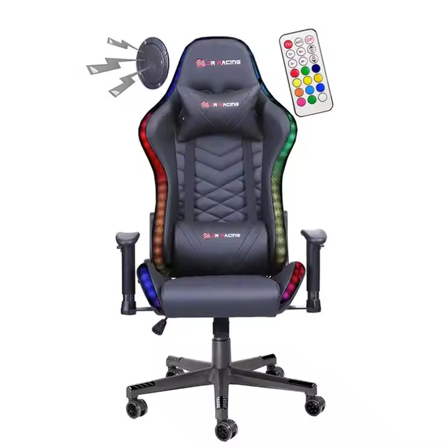 RGB Swivel Office Gaming Chair Speakers Led Ergonomic Massager Computer Chairs