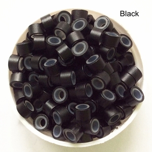 Microanillo forrado de silicona, tubos de 4,0x2,0x3,0mm, herramientas de extensión de pelo, microanillos de aluminio en 8 colores - Product Image 2