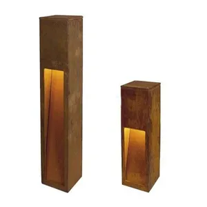 Custom Factory Corten Steel Garden Light Boxes for path of Garden lightening and Decoration