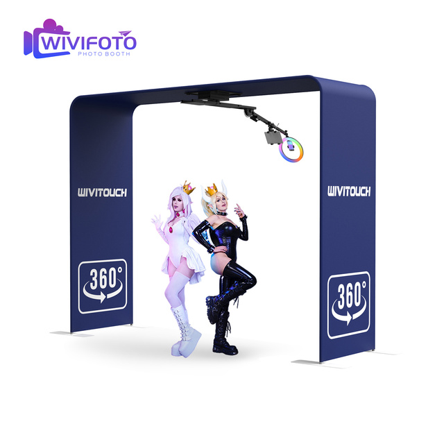 Portable 360 Degree Photo Booth Battery-Powered for Smartphones SLR Cameras & iPad with Remote Control