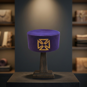 Masonic Knight Templar หมวกสีม่วง Grand prior หมวกมงกุฎสีม่วงอิฐปักลายแท่ง - Product Image 2