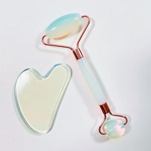 HY produk kustom kualitas tinggi Natural Body <span class=keywords><strong>Handheld</strong></span> Natural Black Obsidian <span class=keywords><strong>Roller</strong></span> Gua Sha Set Kit - Product Image 5