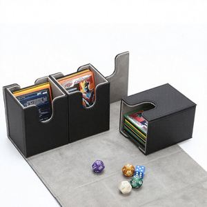 Boîte à cartes multifonctionnelle trois-en-un détachable et personnalisable, tendance, en cuir PU rectangulaire pour cartes de jeu/TCG/CCG - Product Image 2