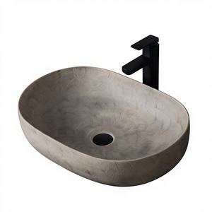 Lavabo ovale créatif de style Wabi-Sabi, pour comptoir domestique, cour extérieure, modèle combiné à <span class=keywords><strong>bassin</strong></span> unique TSP-99 - Product Image 1