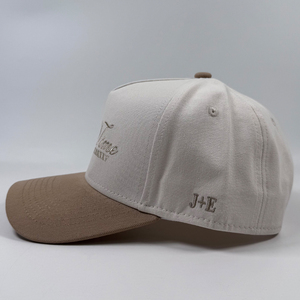 Moda escrita Good Time sombreros de boda para mujeres logotipo personalizado champán bordado gorras de camionero con J + E 5 paneles dos tonos Gorras - Product Image 3