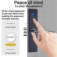 Serrure de sécurité intelligente biométrique à empreintes digitales pour porte en acier, en alliage de zinc, étanche IP66, pour portail principal de maison et cour