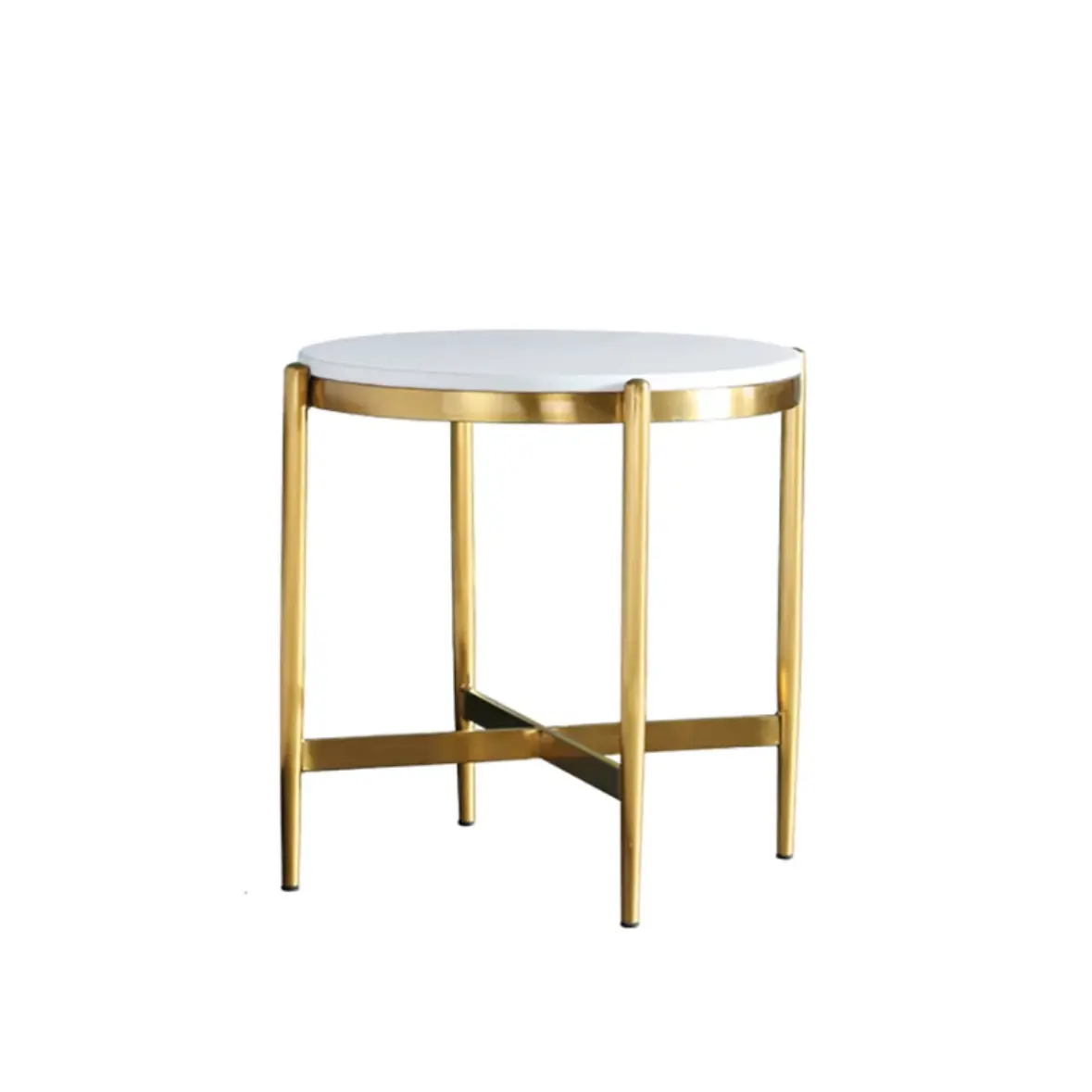 Mesas de console para sala de estar, móveis modernos, mesa de mármore para casa, mesa lateral redonda com acabamento dourado