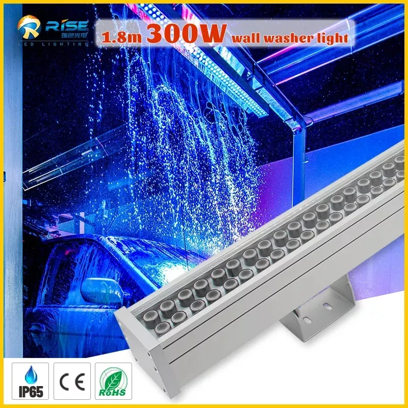 6ft/1.8 mètre extérieur RGB/RGBW 110V DMX512/RDM aluminium couleur changeante Tunnel de lavage de voiture/magasin de lavage de voiture led lumière de rondelle murale