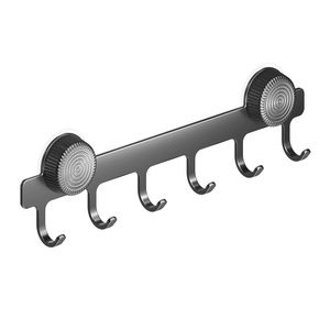 Over Door <b>Hook</b> Rack 5 <b>Hooks</b> Suction Cup No Drill Kitchen <b>Bathroom</b> Storage <b>Hook</b> - Product Image 1