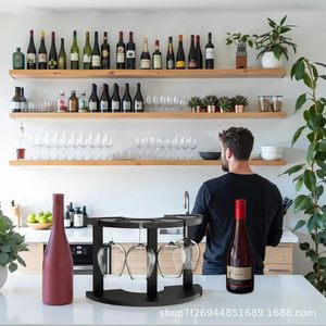 Wooden <b>Desktop</b> Wine Glass Rack 5-9 Stemware Capacity Hanging Storage Living Room Display Rack - Product Image 2