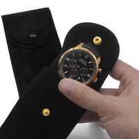 Étui de voyage pour montre en velours et cuir suédé, personnalisable avec logo, pochette enveloppe verte haut de gamme avec insert