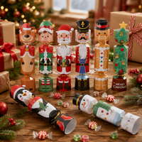 Boîtes cadeaux en papier pour crackers de Noël, emballages cylindriques détachables pour bonbons, boîte à dragées pour fêtes de fin d'année avec ruban doré