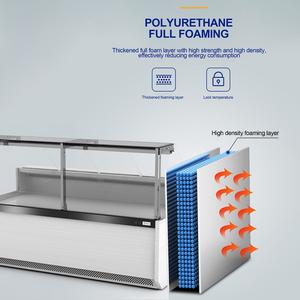 Comptoir de viande fraîche en verre Commercial, Restaurant en <span class=keywords><strong>libre</strong></span>-<span class=keywords><strong>Service</strong></span>, <span class=keywords><strong>vitrine</strong></span> de réfrigérateur - Product Image 3